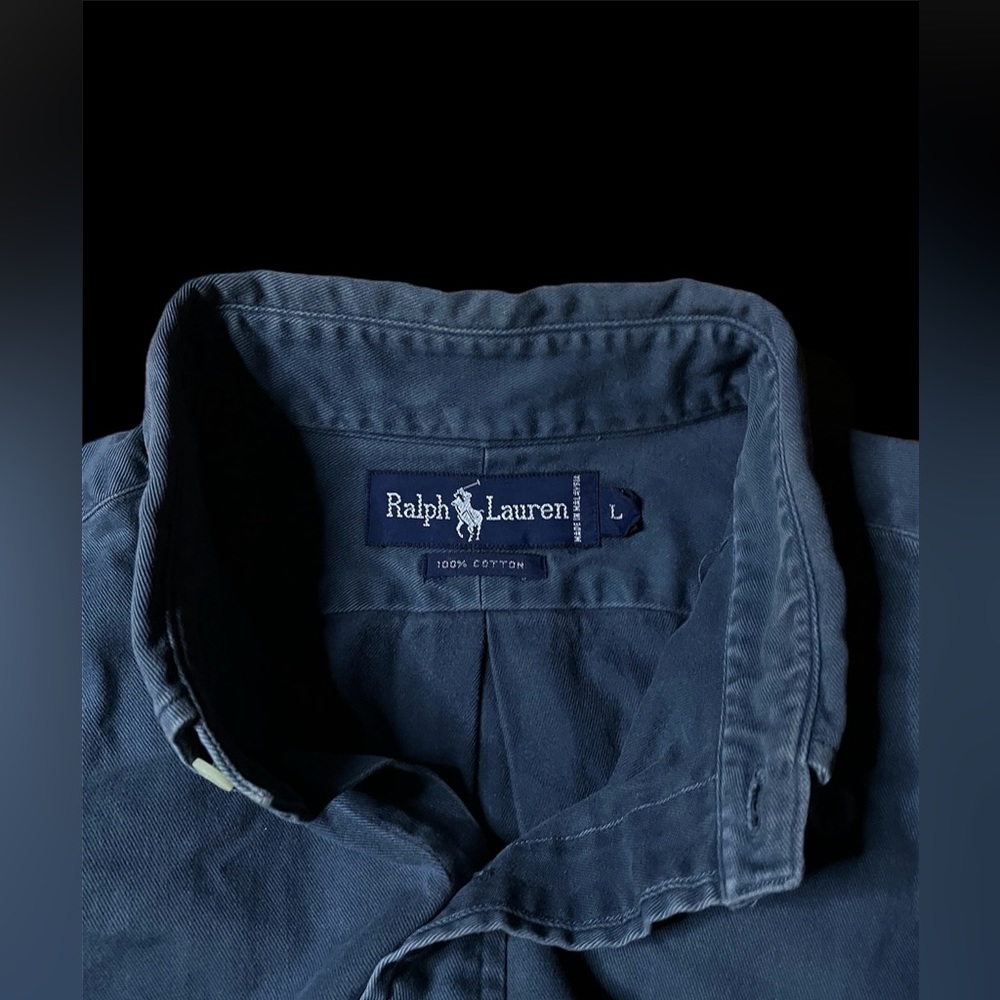 Polo Ralph Lauren Long Sleeve Button Down Navy W/Red Horse Sz L